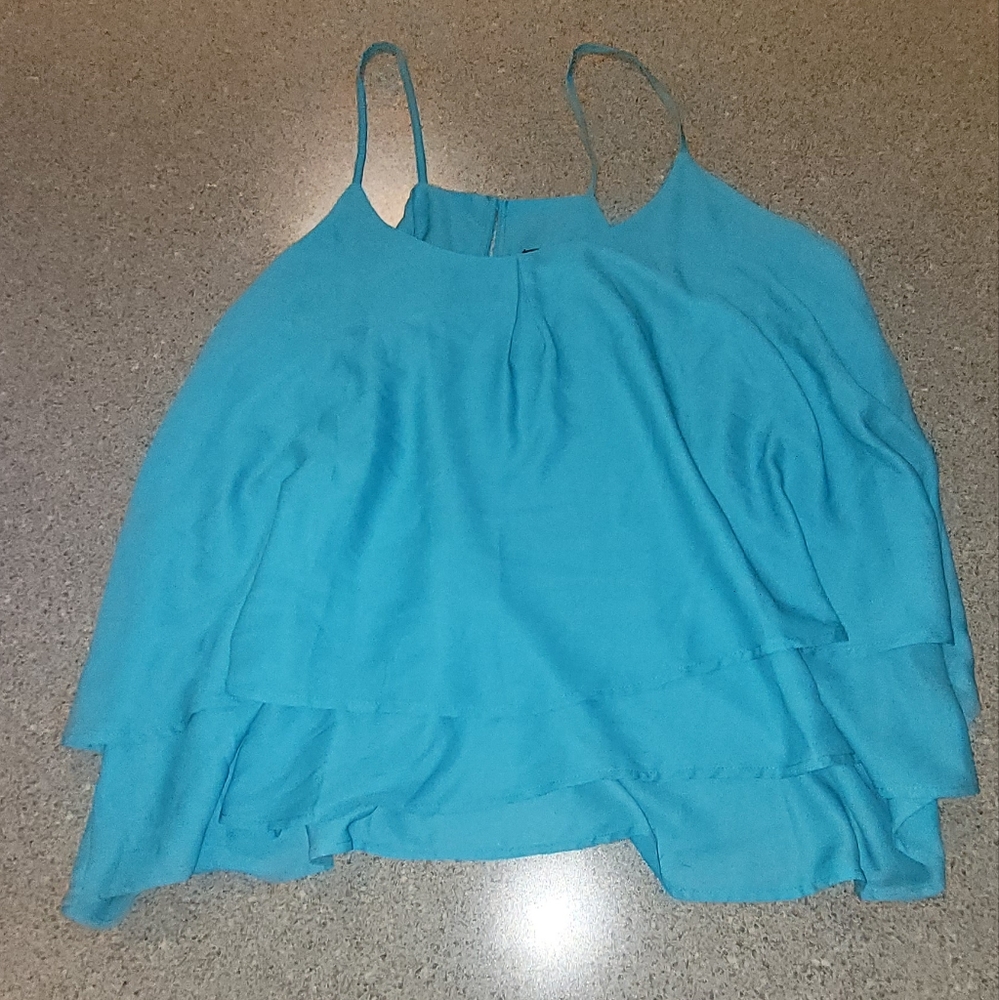 Flowy blue tank top 3X